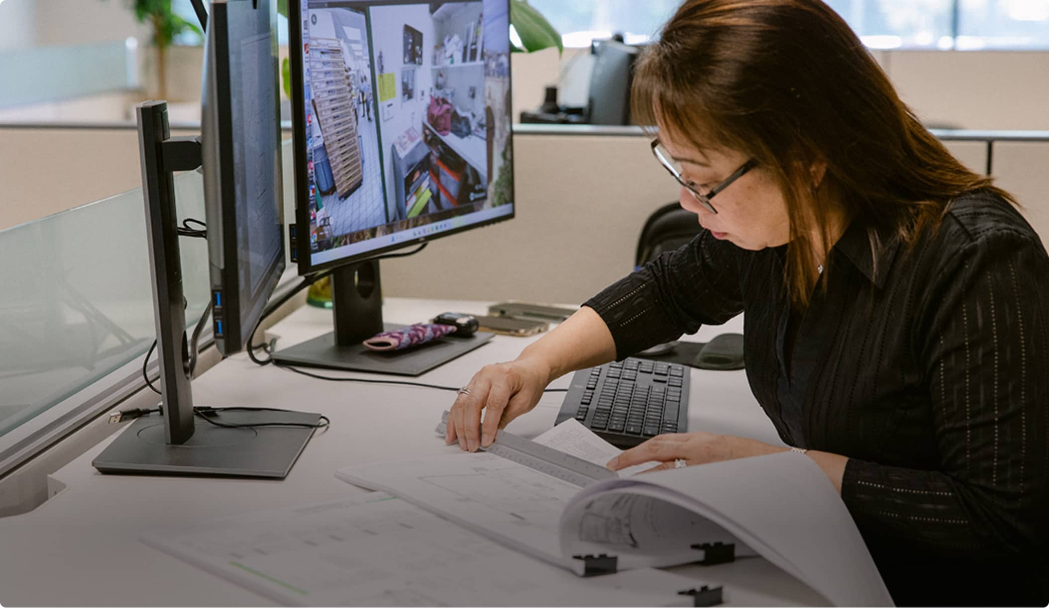woman working at her desk