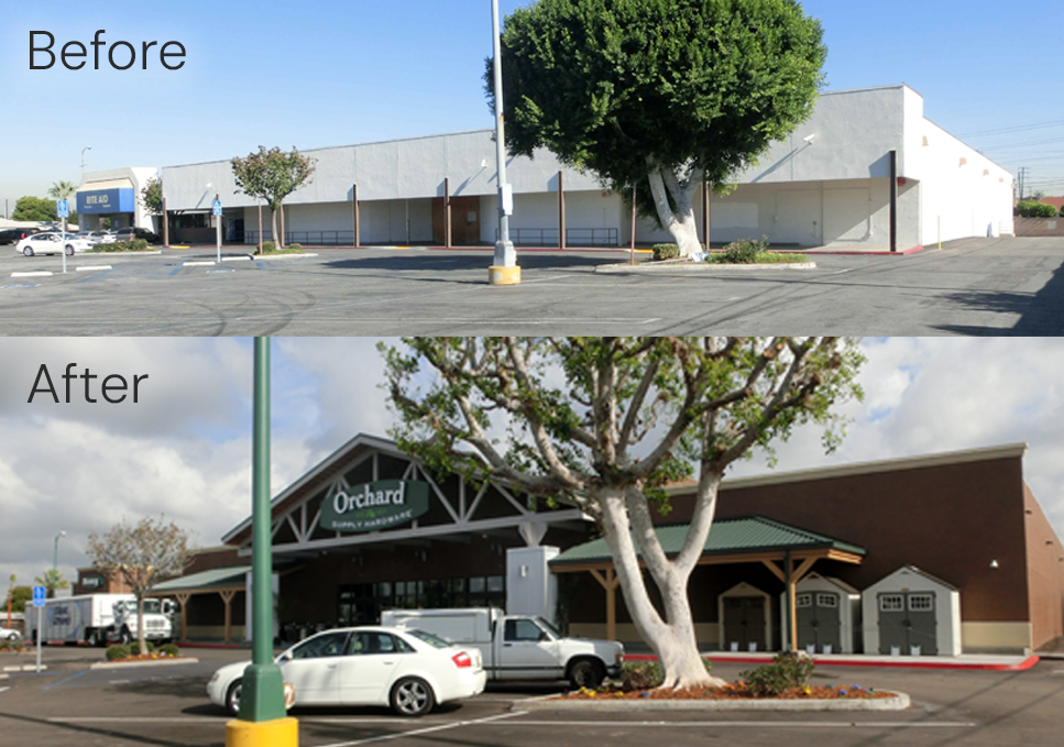 Before and after of project